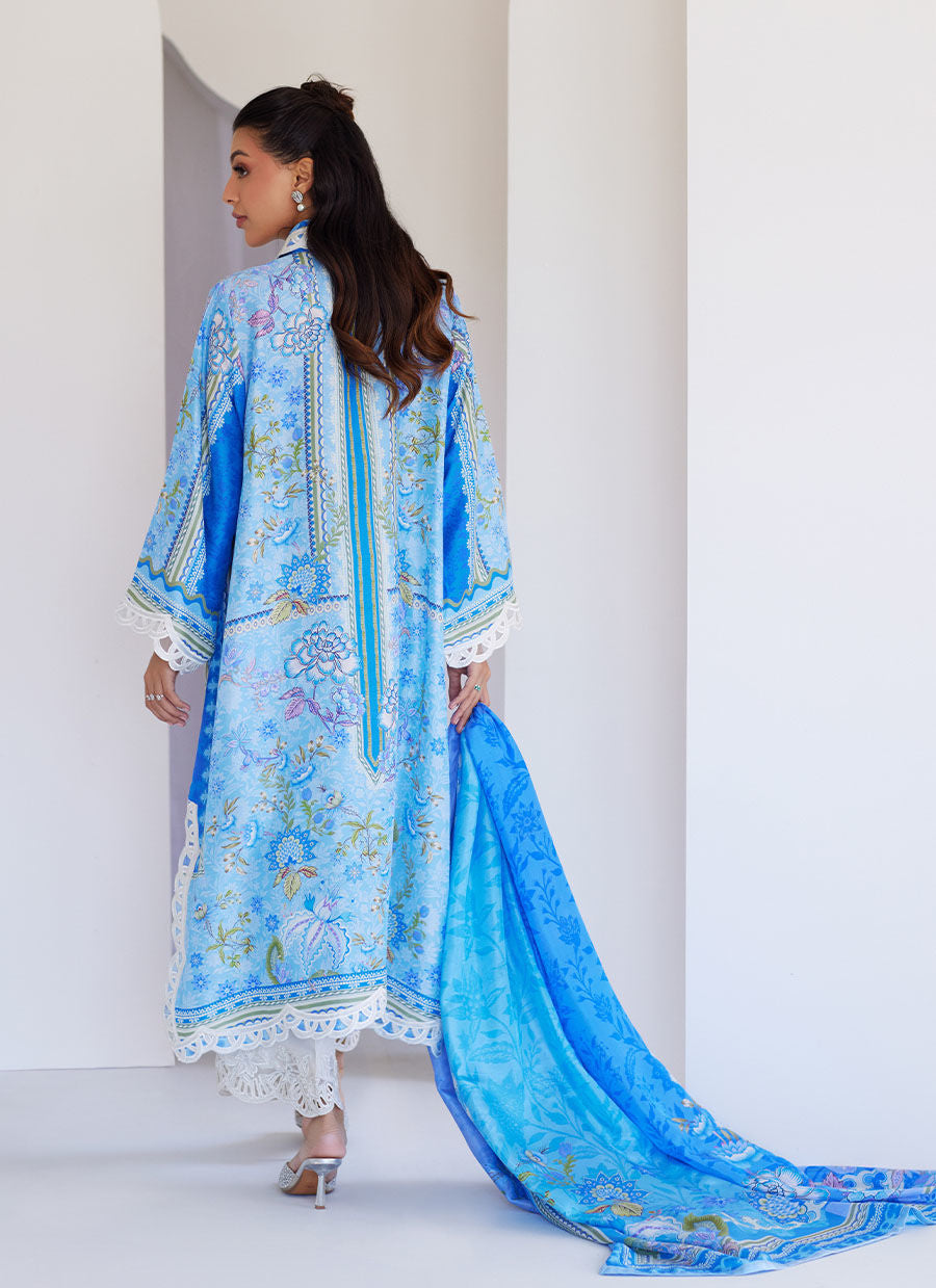 Zadie Blue Shirt And Dupatta