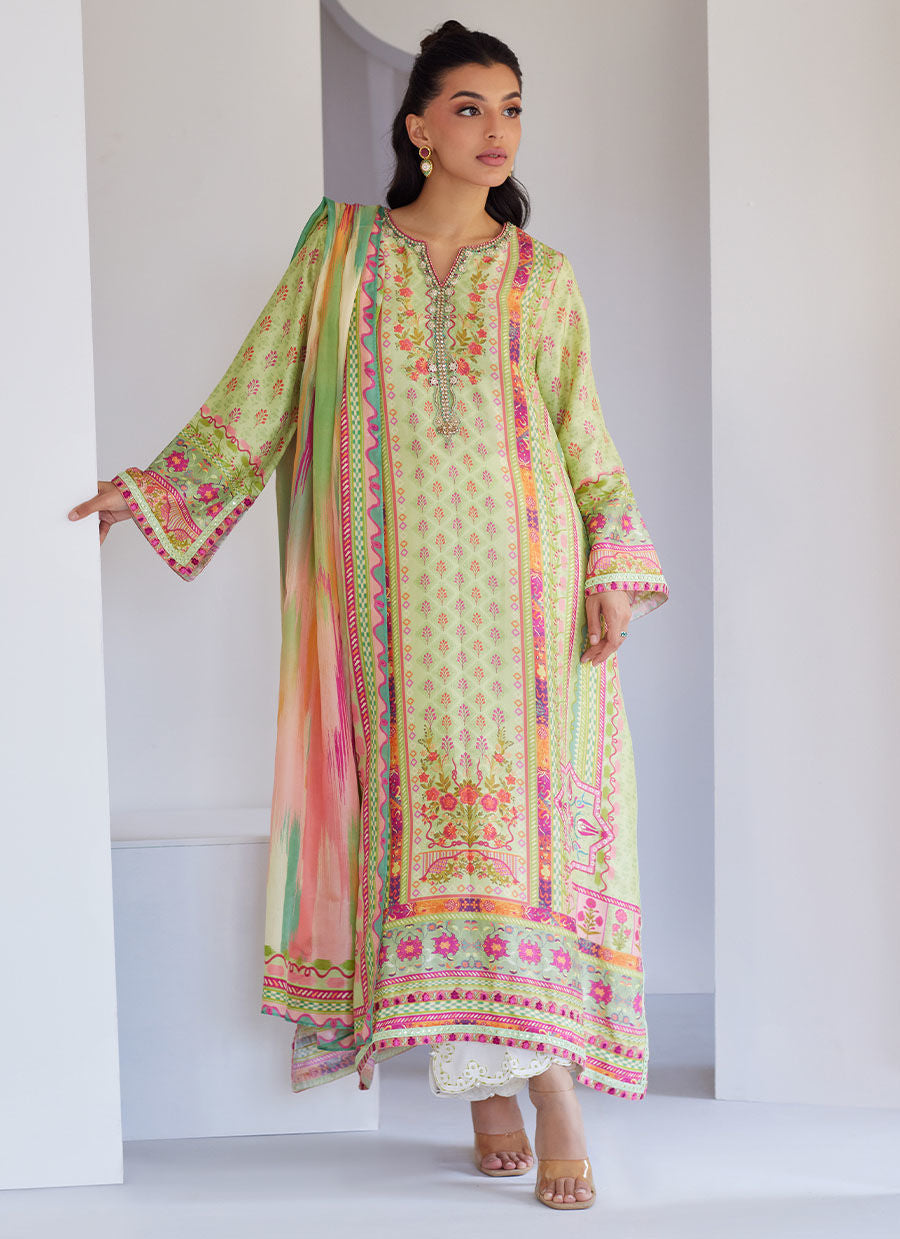 Vesper Kiwi Shirt And Dupatta