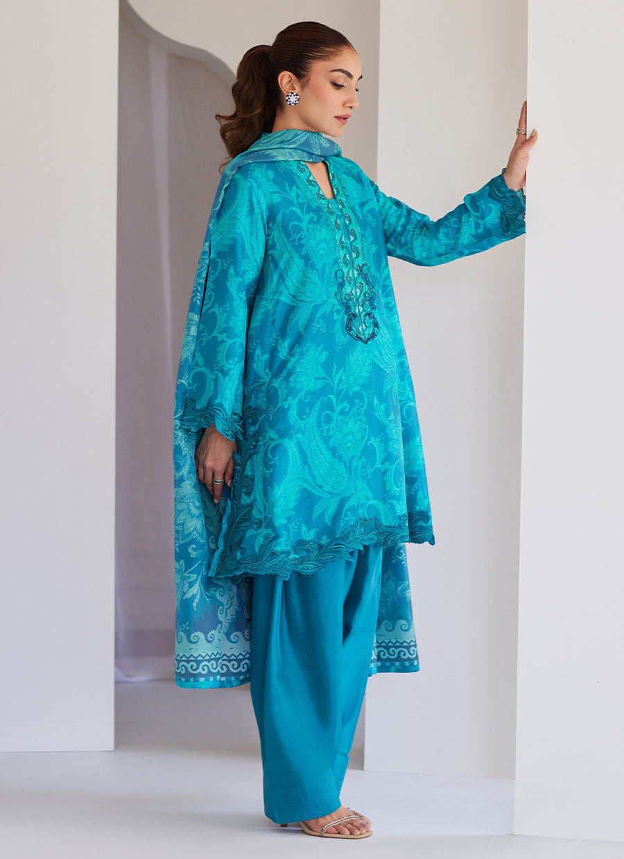Luna Green Shirt And Dupatta