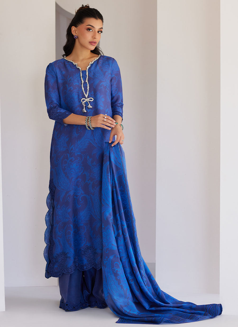 Azura Blue Shirt And Dupatta