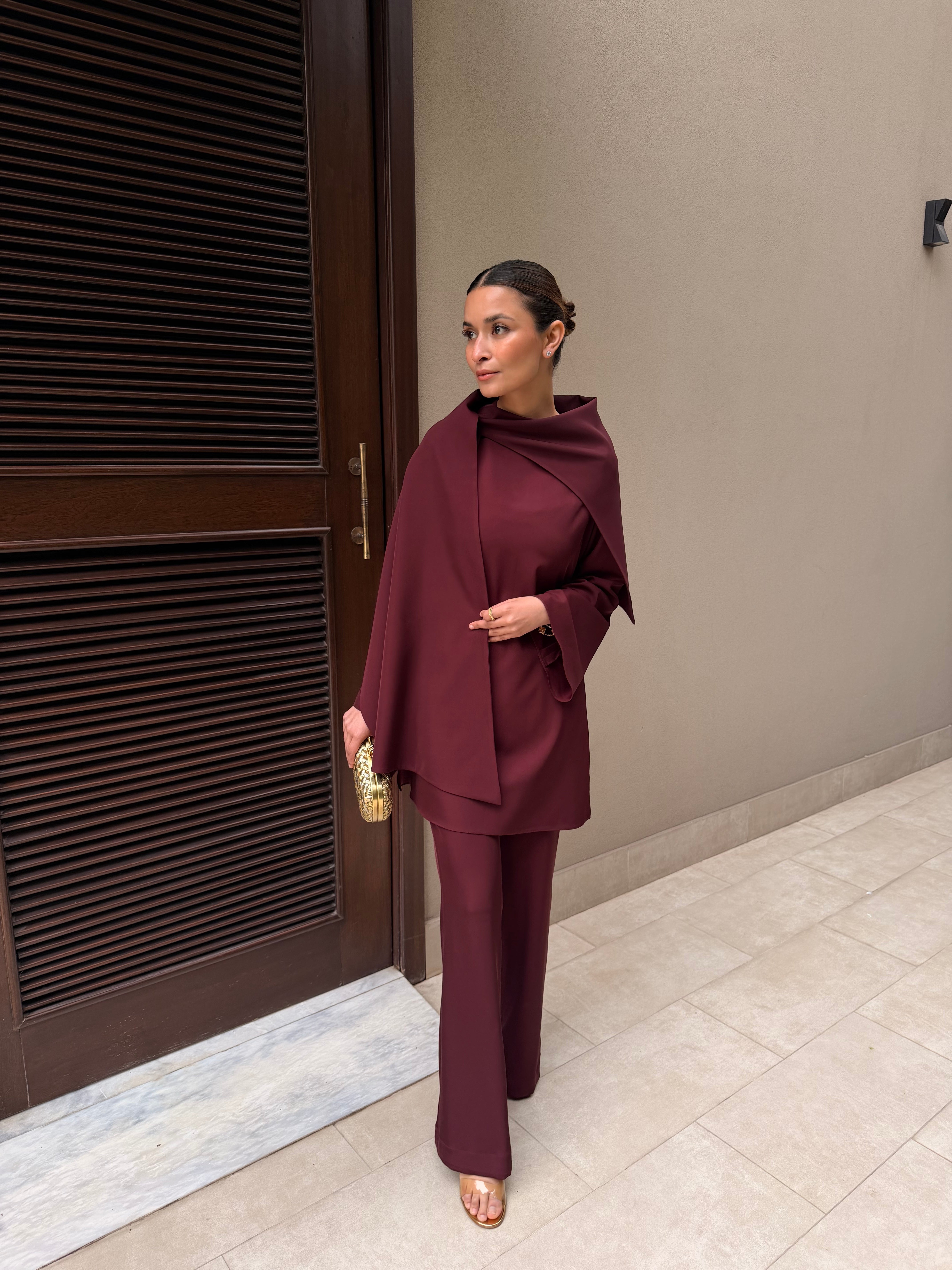 BURGUNDY  DRAPE SET