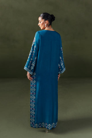 Classic Teal Blue Kaftan (D-02)