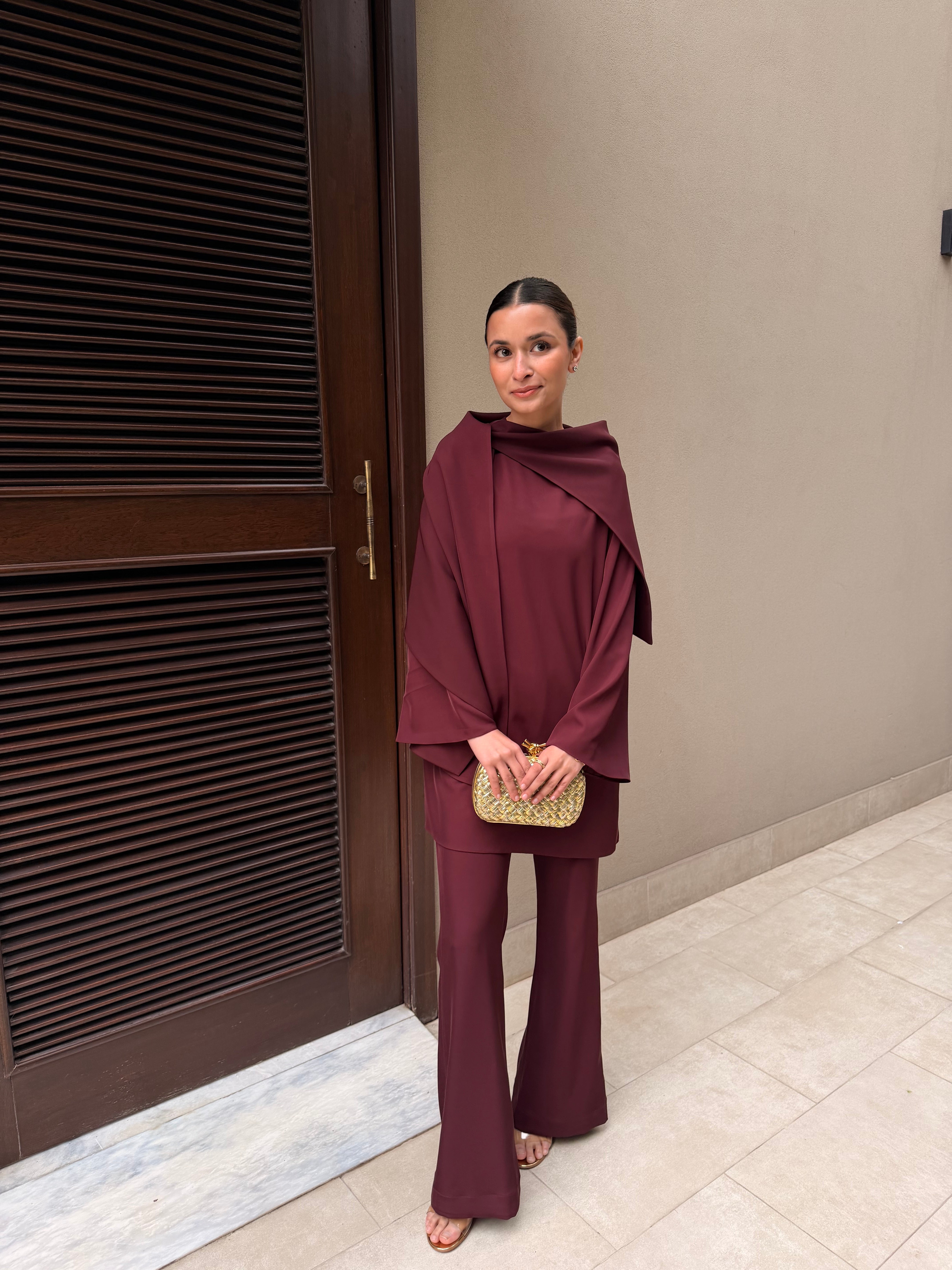 BURGUNDY  DRAPE SET