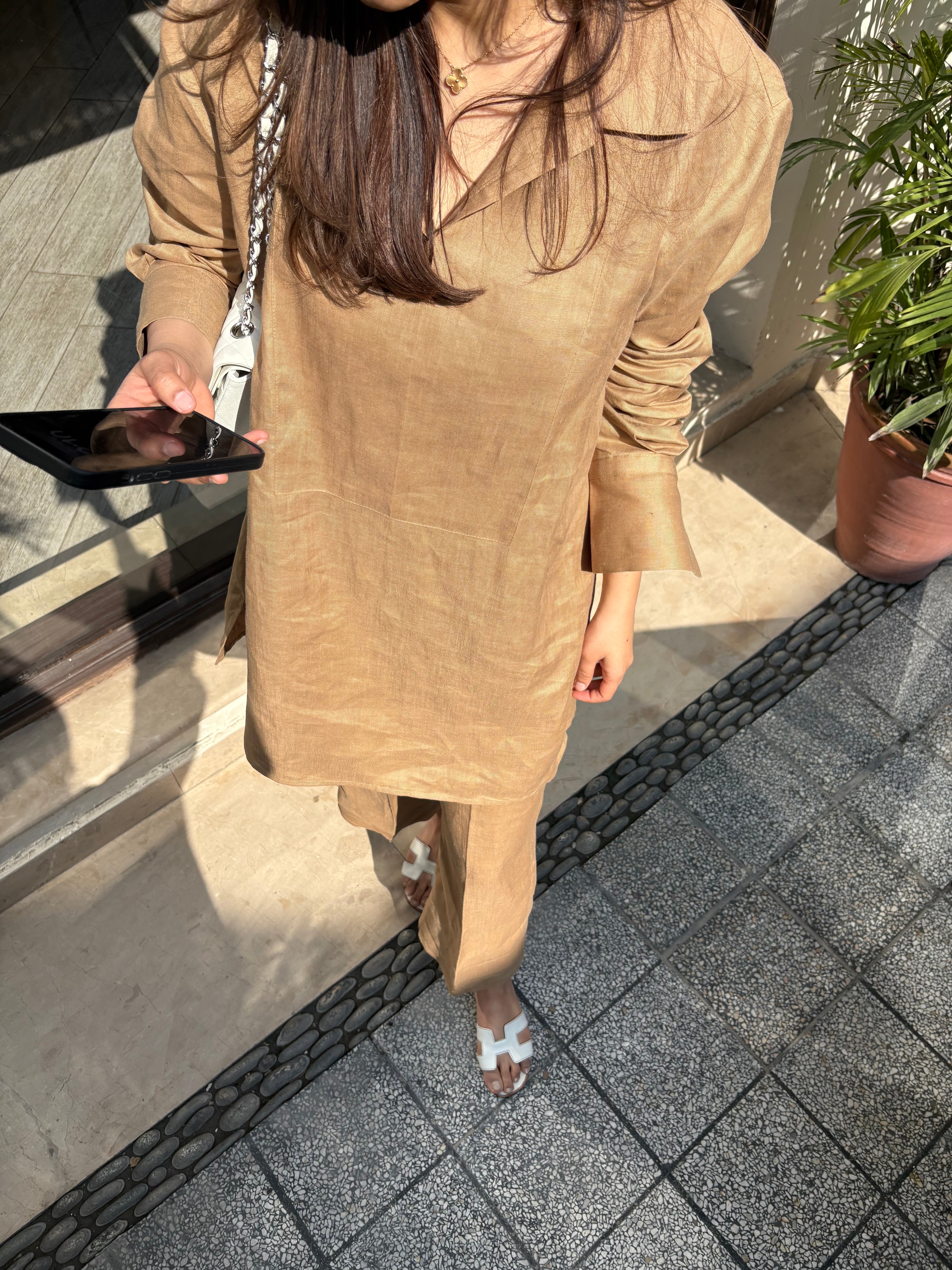 GOLDEN BEIGE LINEN WILLOW SET