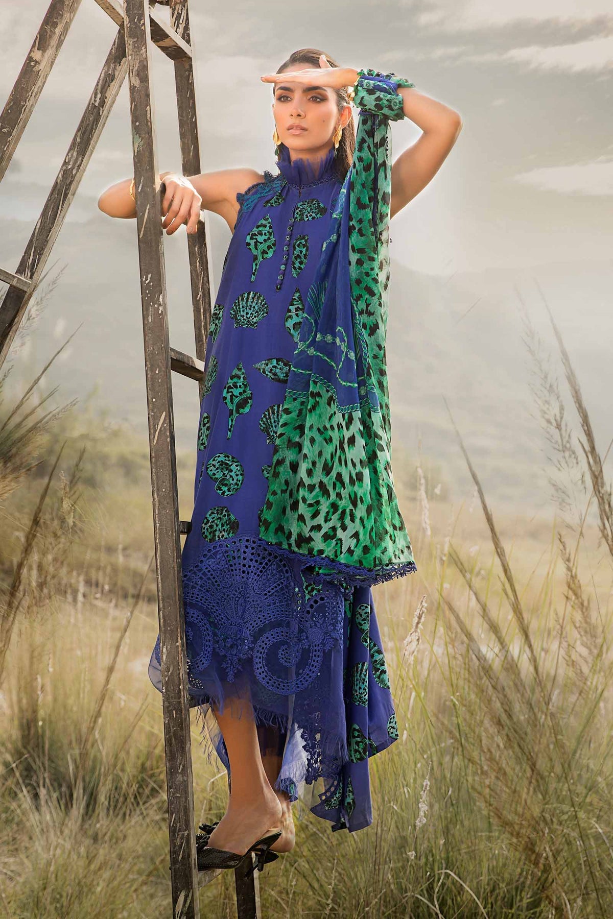 MARIA.B - 3 Piece Unstitched Printed Linen Suit | MPT-2410-A