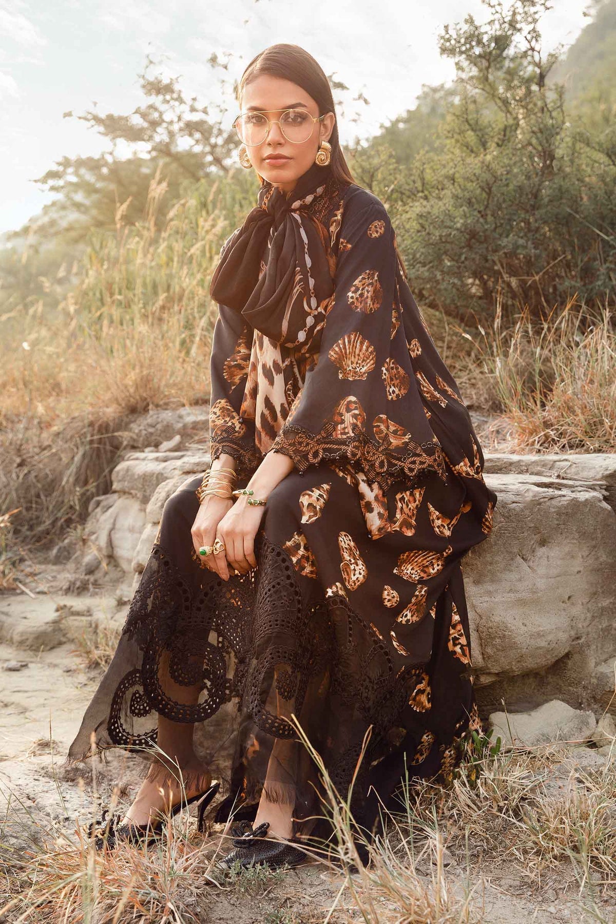 MARIA.B - 3 Piece Unstitched Printed Linen Suit | MPT-2410-B