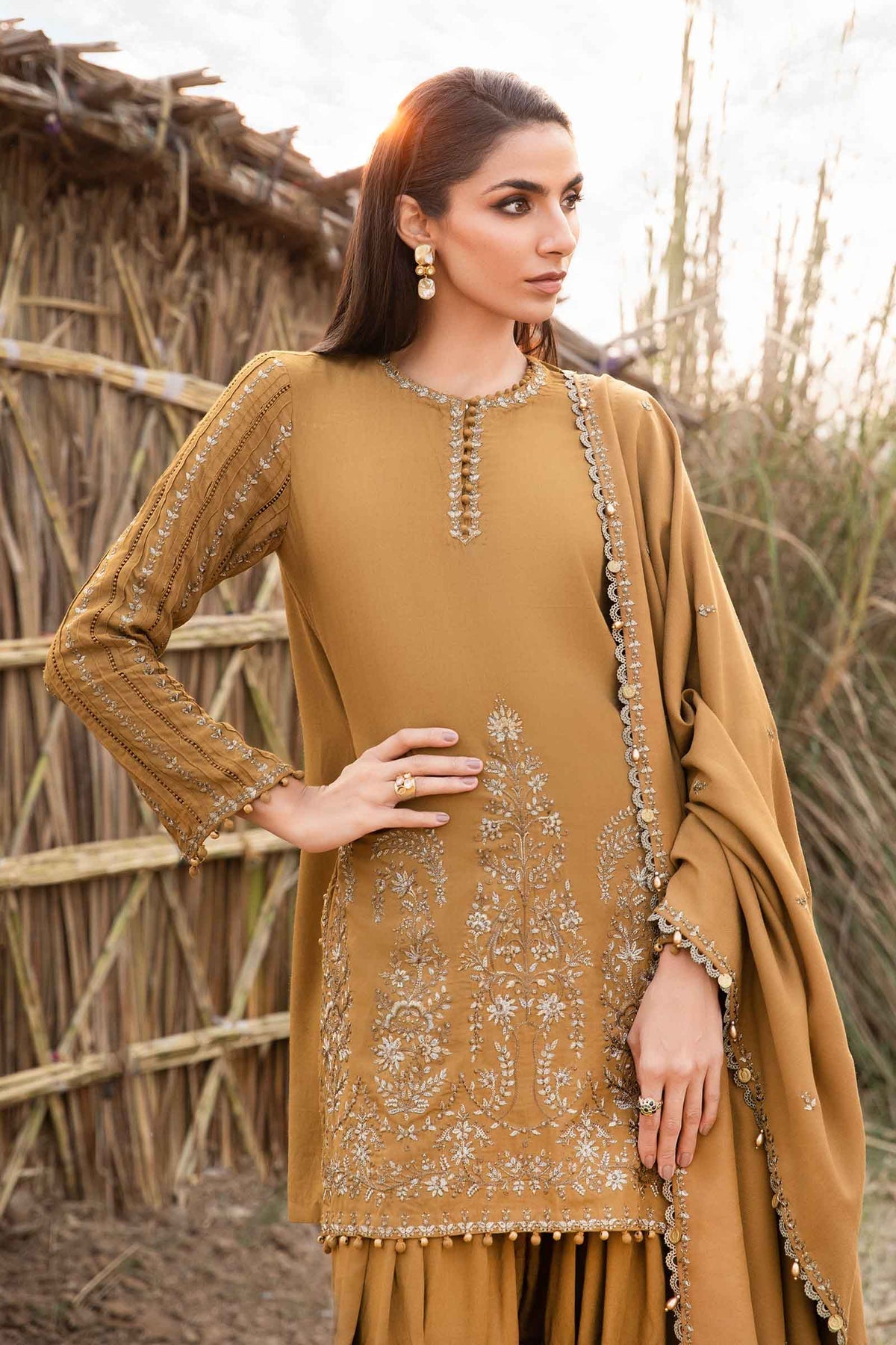 MARIA.B - 3 Piece Unstitched Printed Linen Suit | MPT-2403-A
