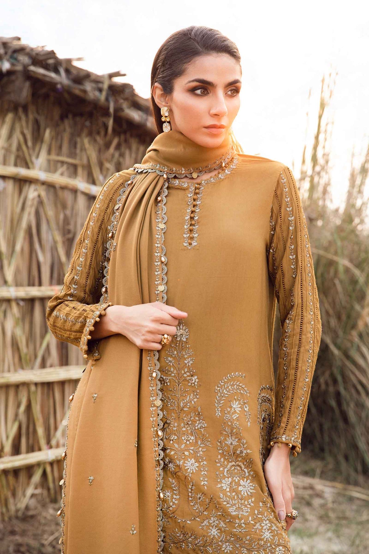 MARIA.B - 3 Piece Unstitched Printed Linen Suit | MPT-2403-A