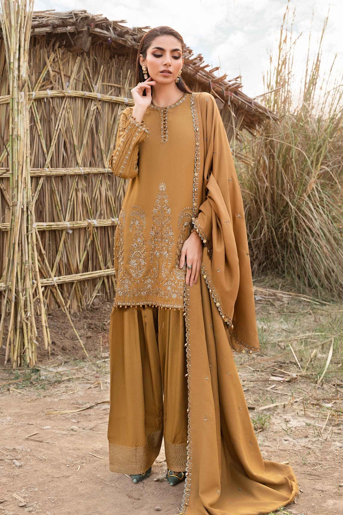 MARIA.B - 3 Piece Unstitched Printed Linen Suit | MPT-2403-A