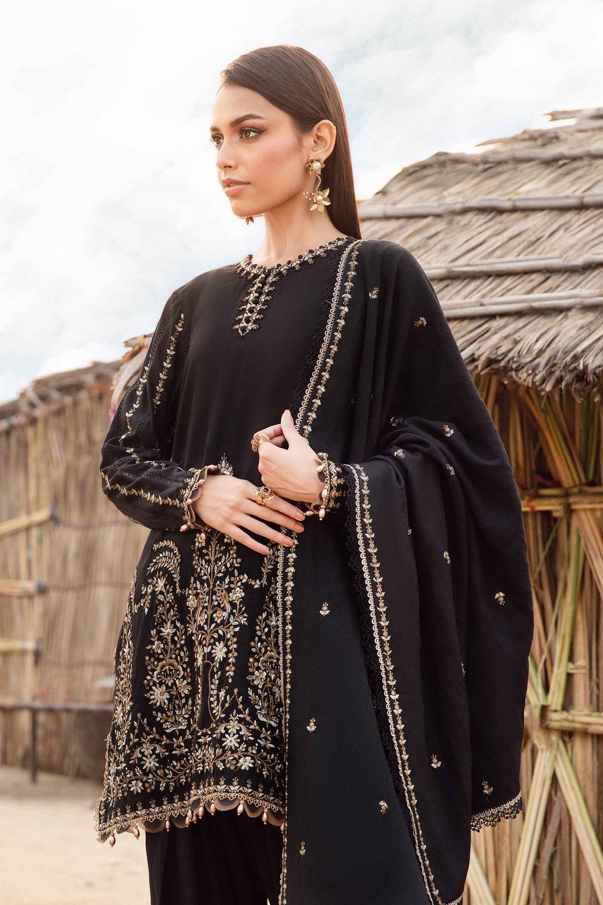 MARIA.B - 3 Piece Unstitched Printed Linen Suit | MPT-2403-B