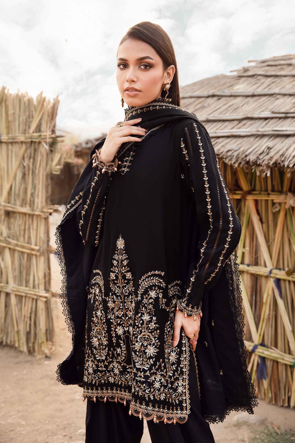 MARIA.B - 3 Piece Unstitched Printed Linen Suit | MPT-2403-B