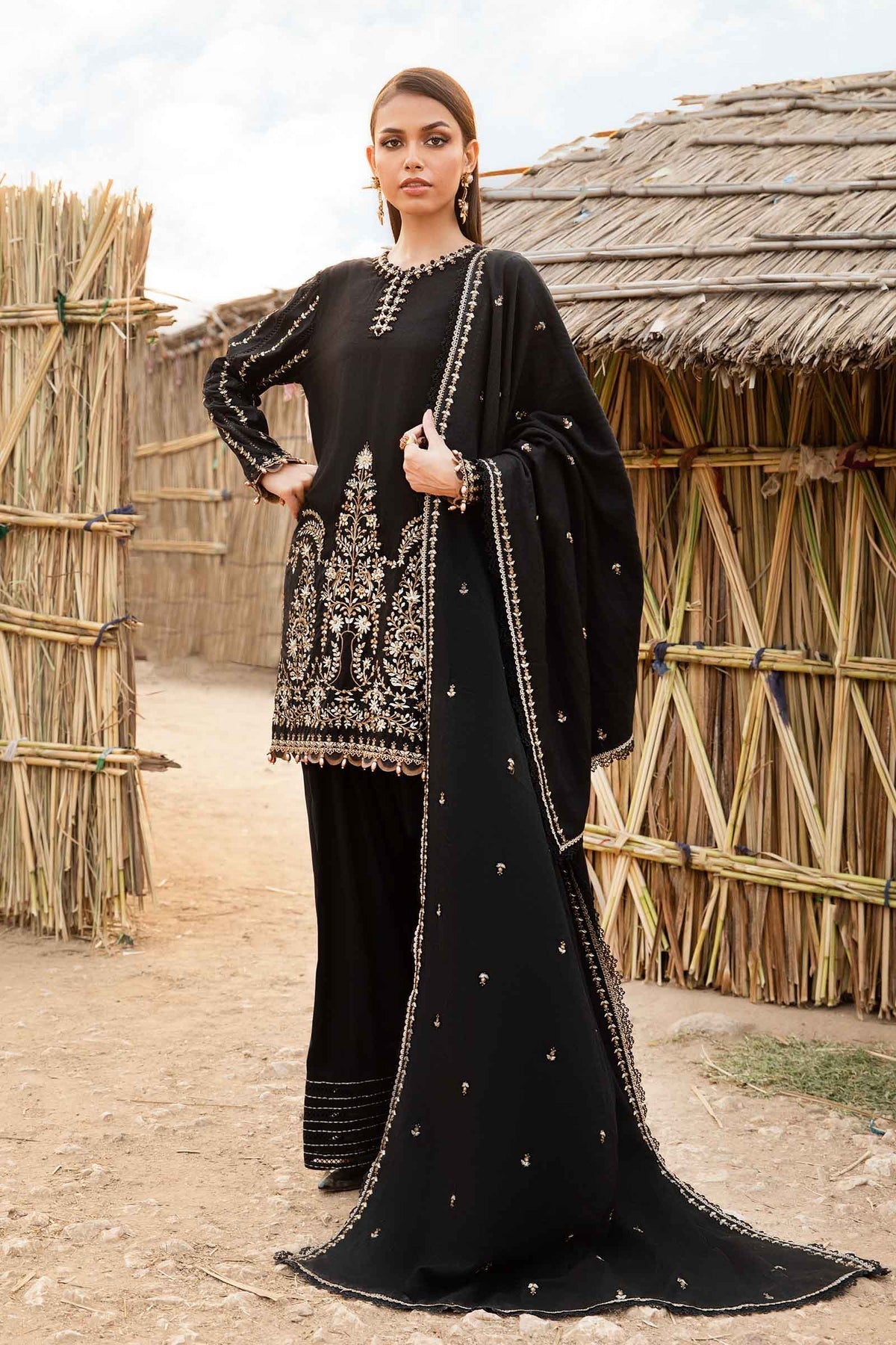 MARIA.B - 3 Piece Unstitched Printed Linen Suit | MPT-2403-B