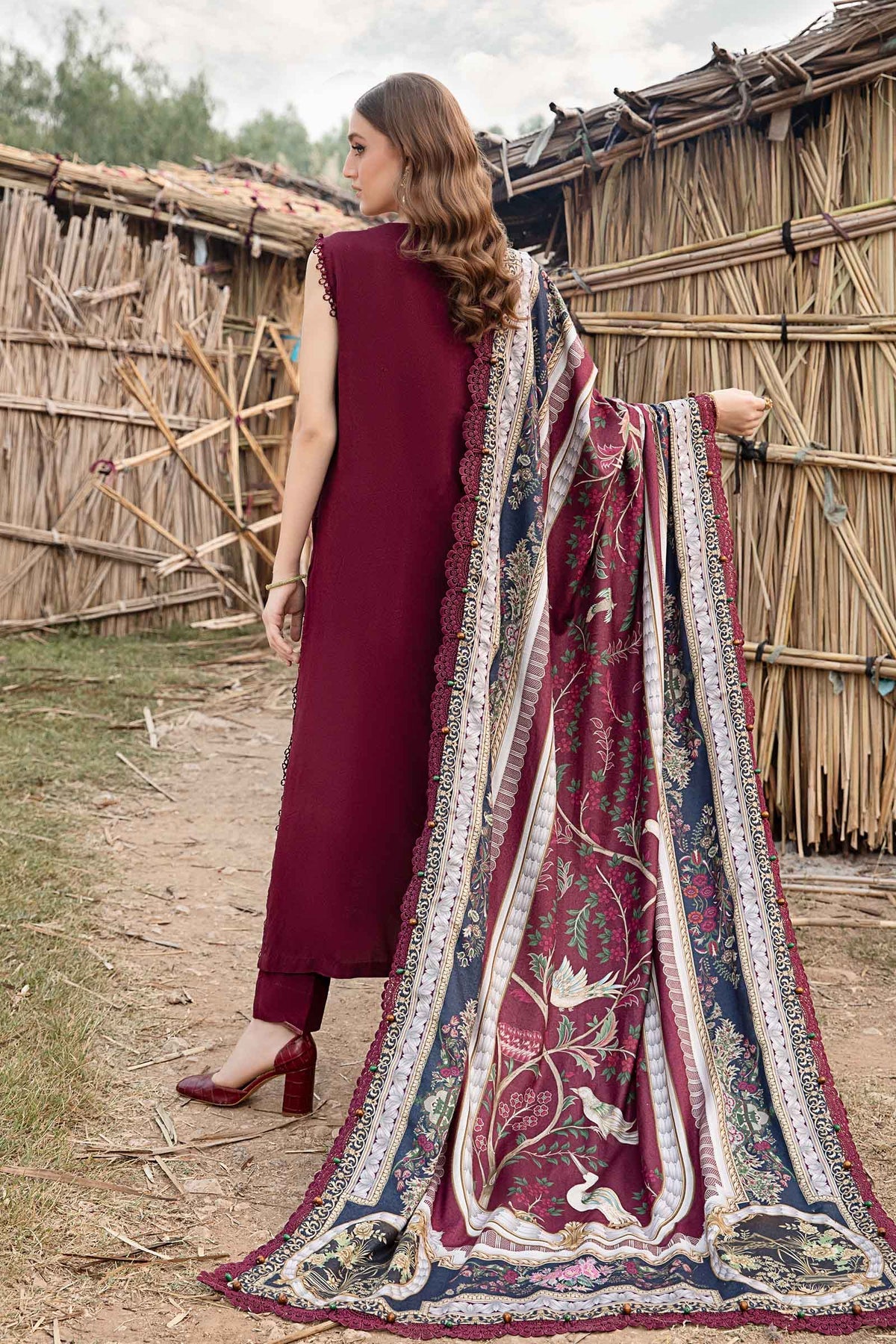 MARIA.B - 3 Piece Unstitched Printed Linen Suit | MPT-2406-B