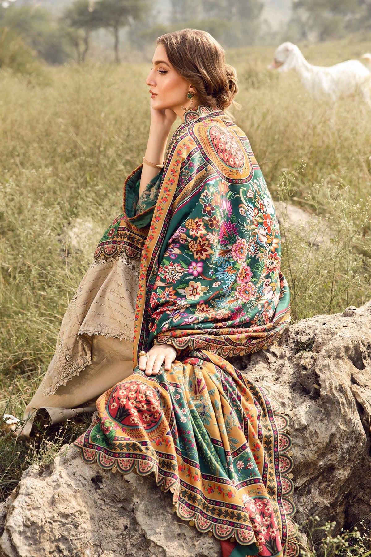 MARIA.B - 3 Piece Unstitched Printed Linen Suit | MPT-2407-A