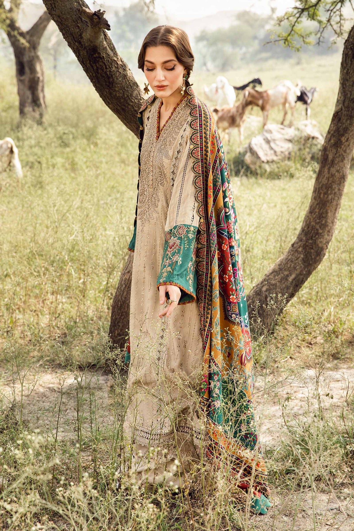 MARIA.B - 3 Piece Unstitched Printed Linen Suit | MPT-2407-A