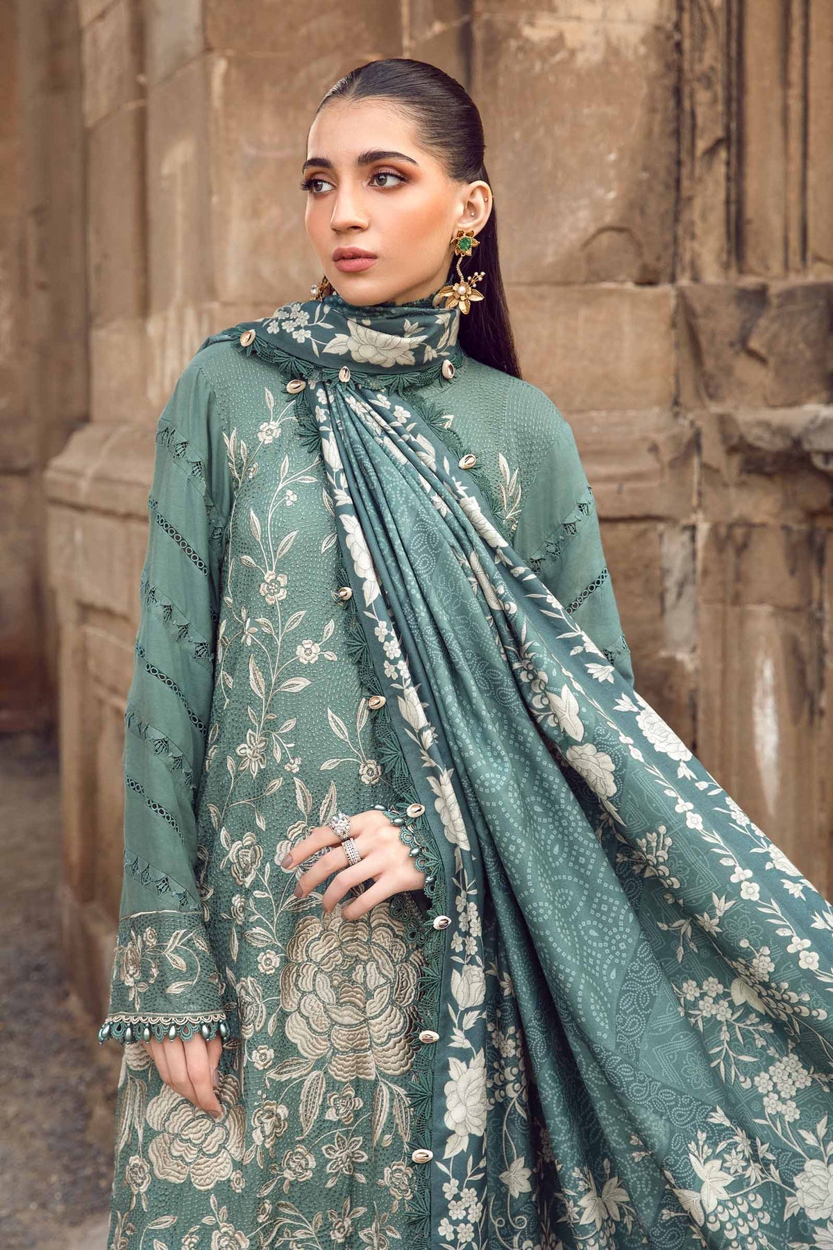 MARIA.B - 3 Piece Unstitched Printed Linen Suit | MPT-2408-A