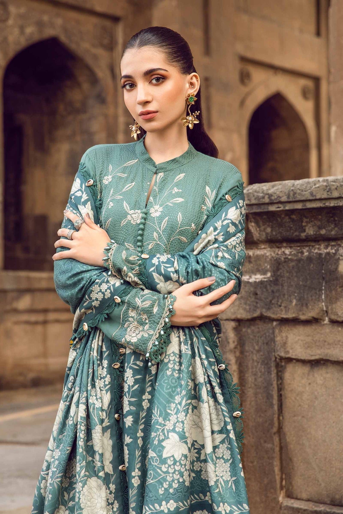 MARIA.B - 3 Piece Unstitched Printed Linen Suit | MPT-2408-A
