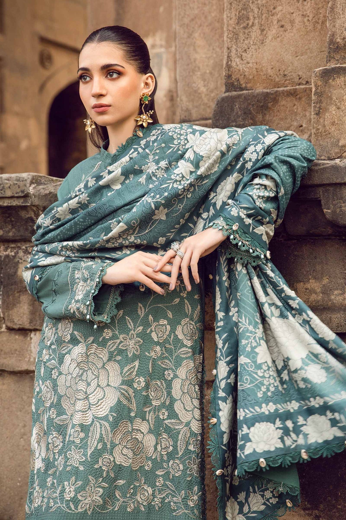 MARIA.B - 3 Piece Unstitched Printed Linen Suit | MPT-2408-A