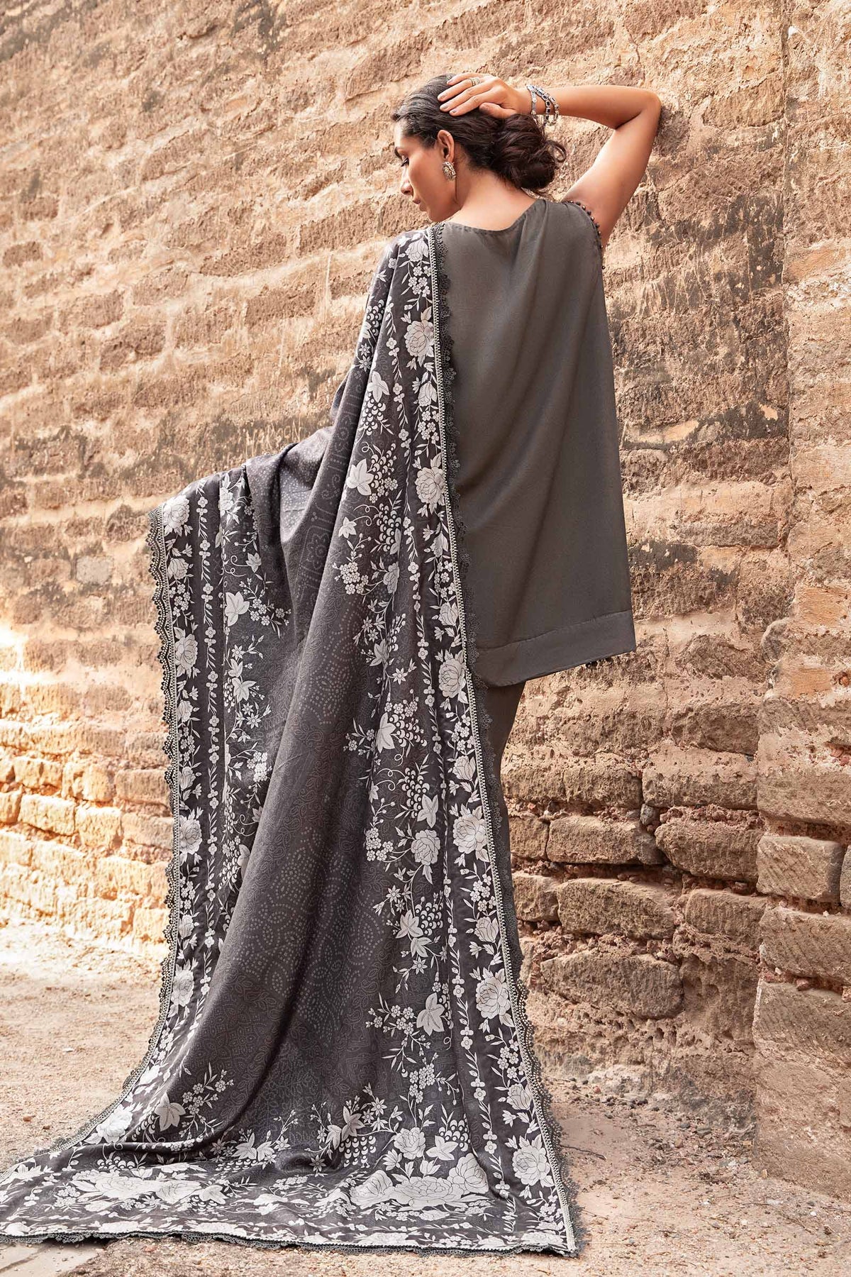 MARIA.B - 3 Piece Unstitched Printed Linen Suit | MPT-2408-B