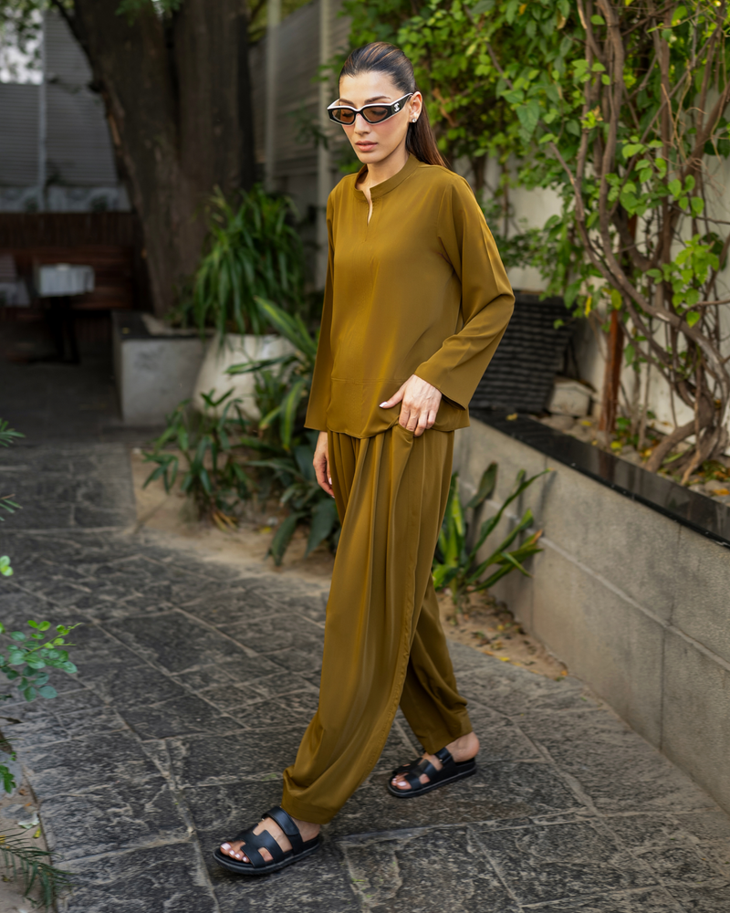 OLIVE TWILL SET