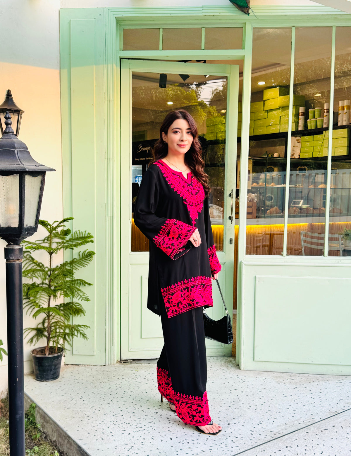 PINK EMBROIDERED SET WITH FARSHI SALWAR