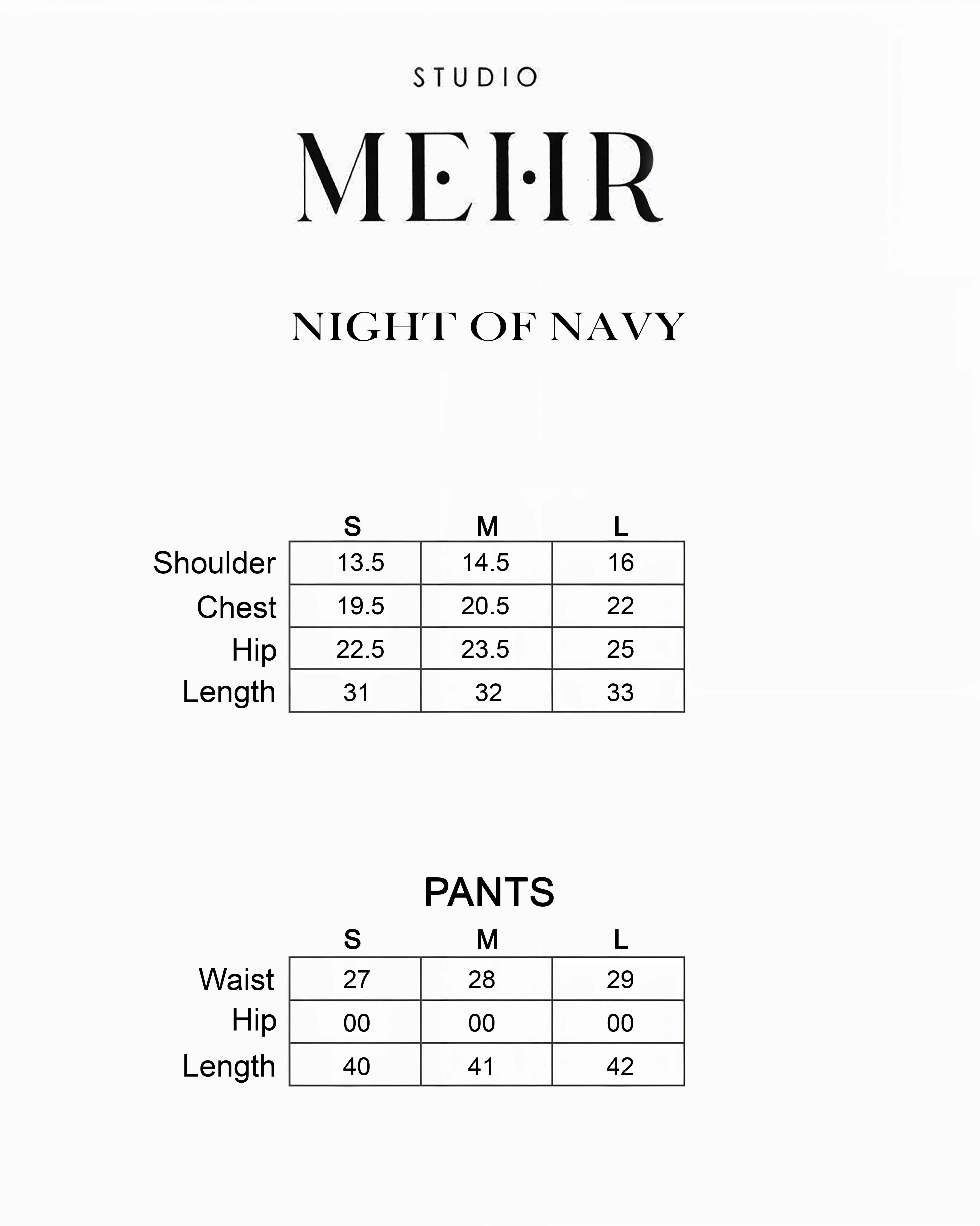 NIGHT OF NAVY MATCHING SET