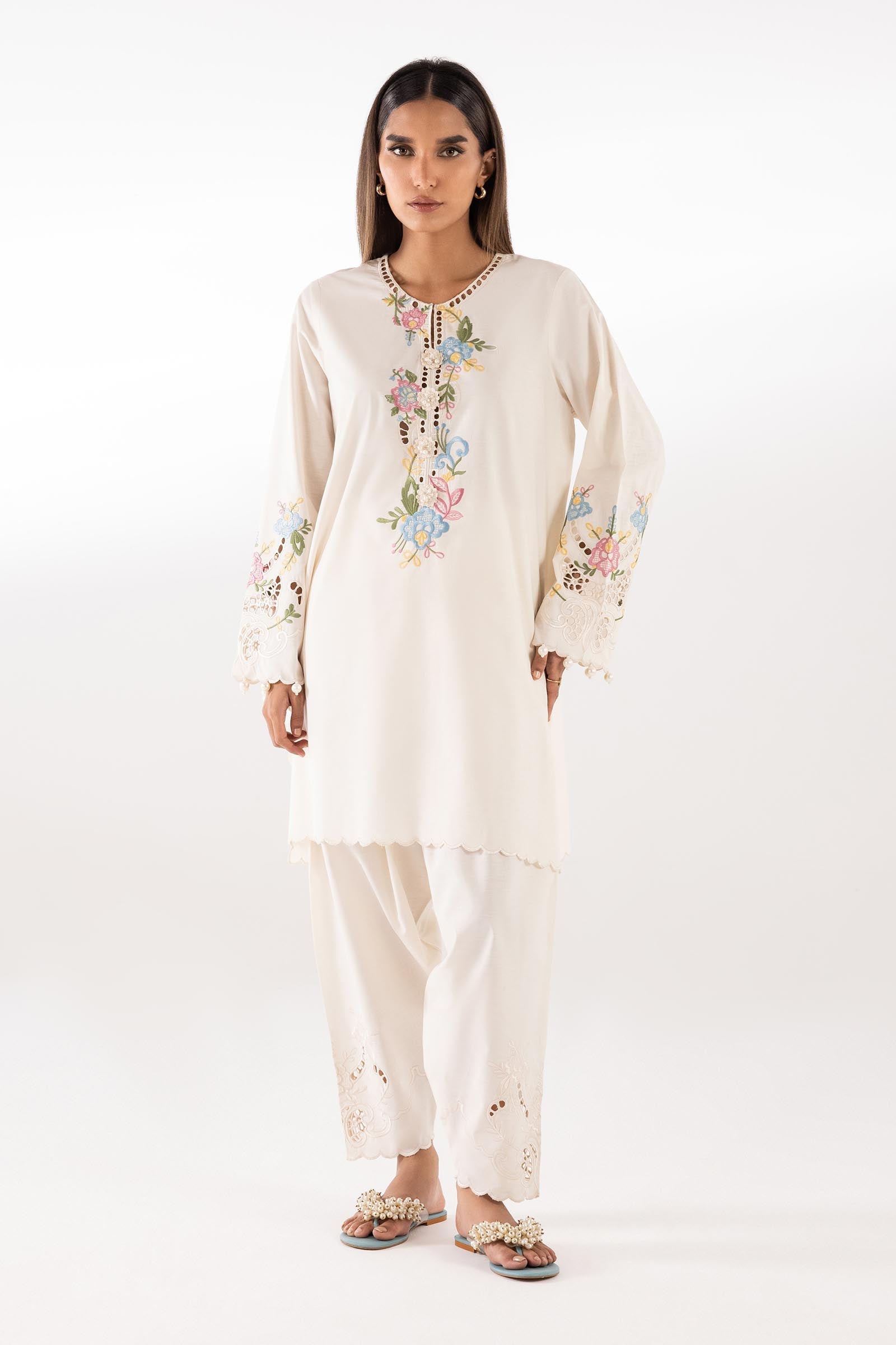 Stitched Embroidered Lawn Shirt + Shalwar - SS25ESE711P2T