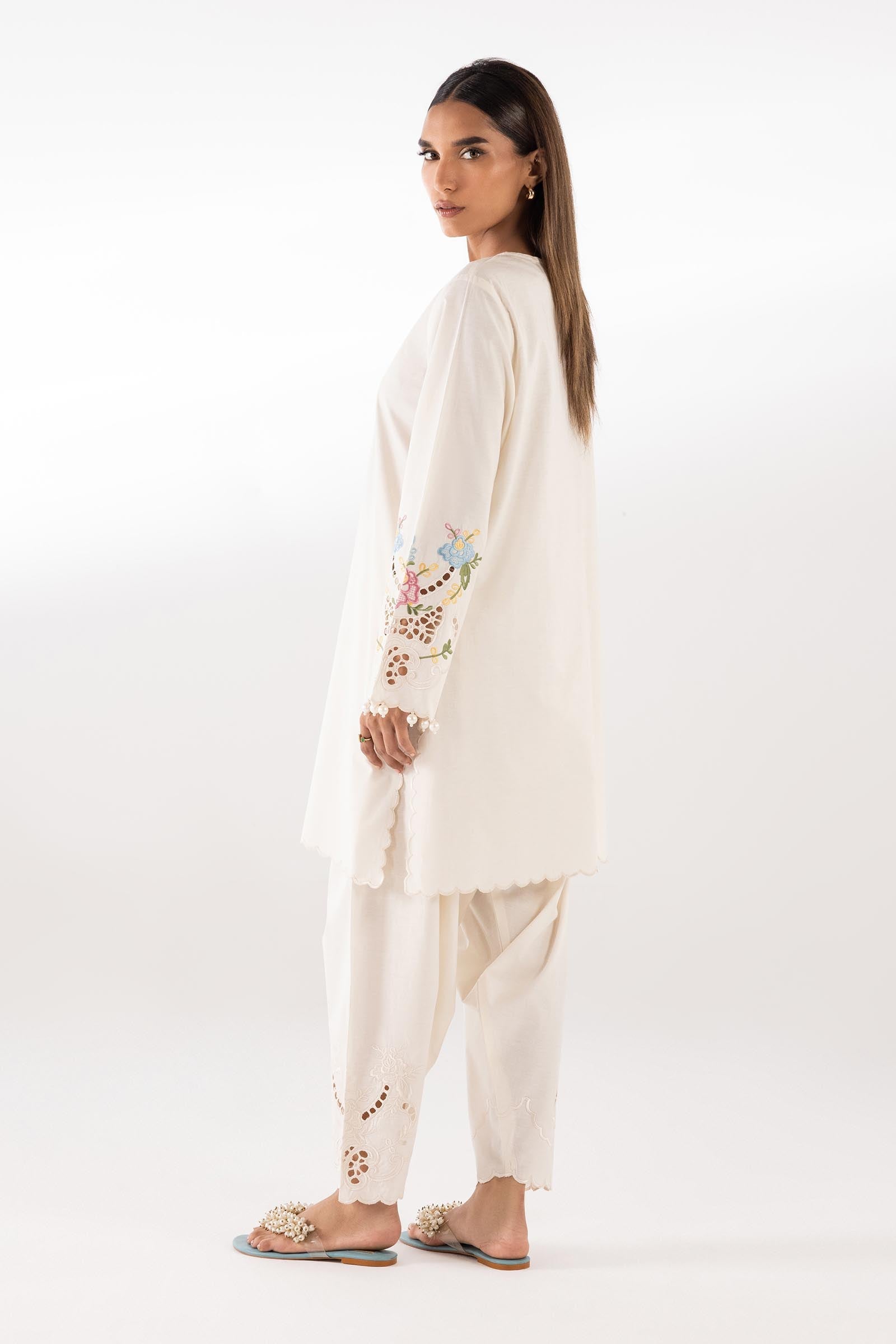 Stitched Embroidered Lawn Shirt + Shalwar - SS25ESE711P2T