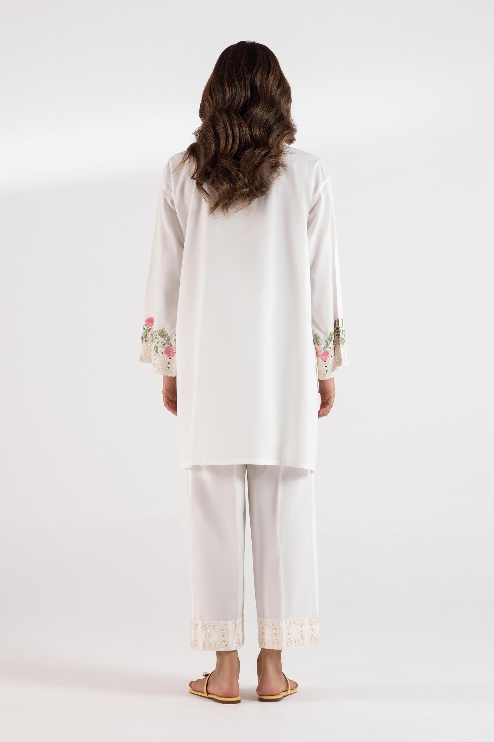 Stitched Lawn Embroidered Shirt + Culotte - SS25SGE411P2T