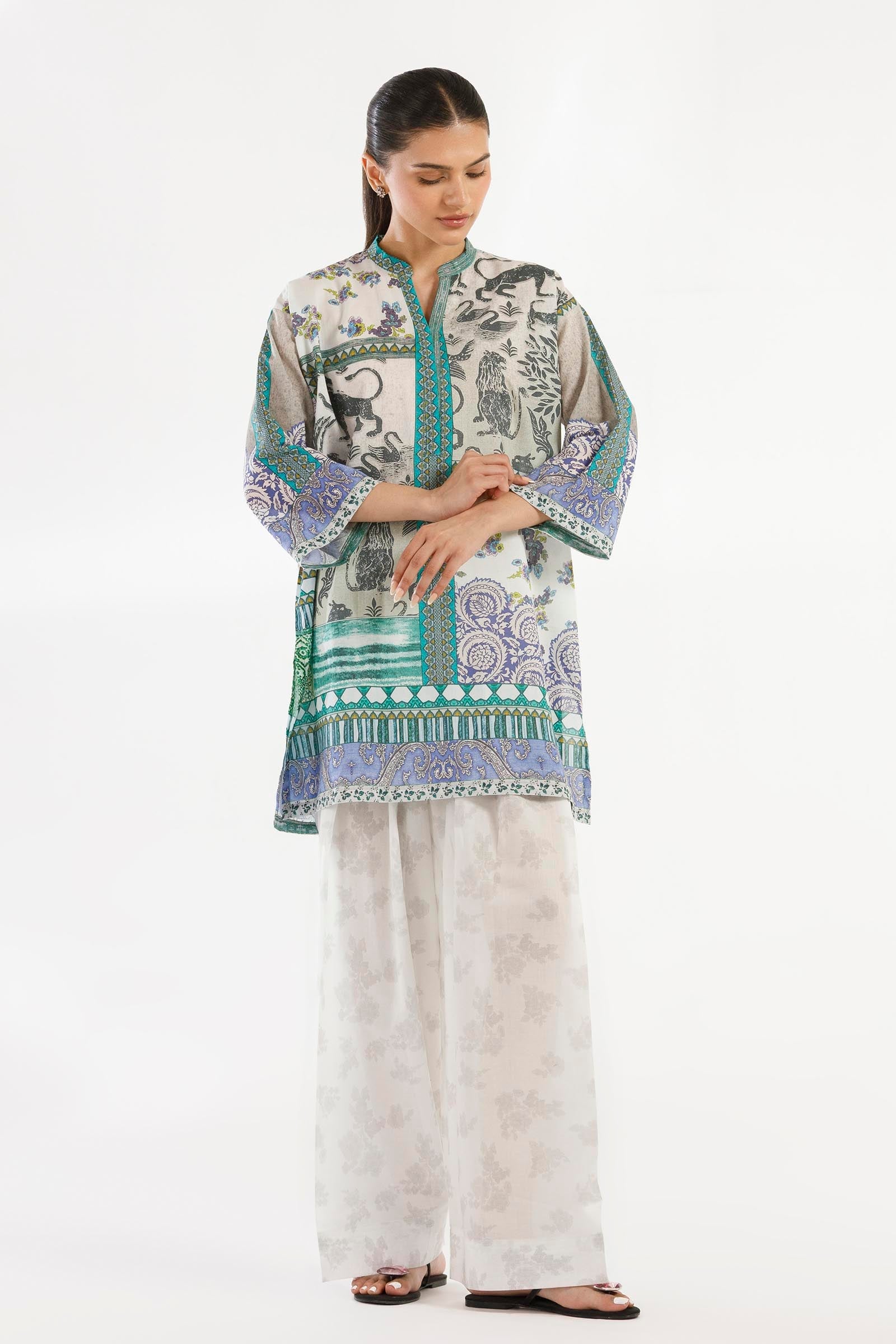 Stitched Printed Lawn Shirt + Shalwar - SS26BSP111P2T