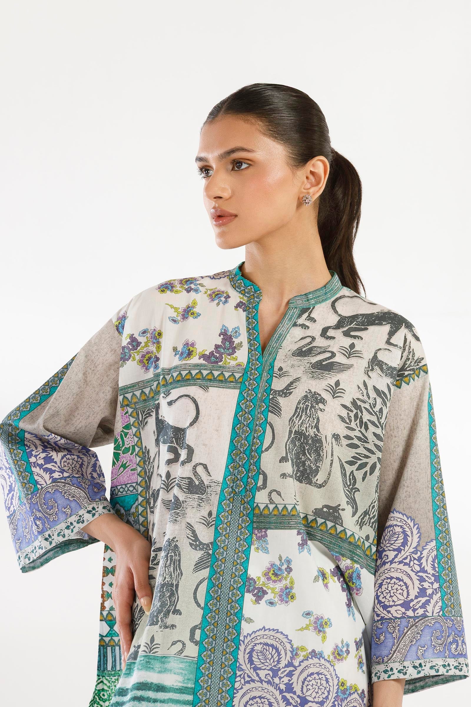 Stitched Printed Lawn Shirt + Shalwar - SS26BSP111P2T