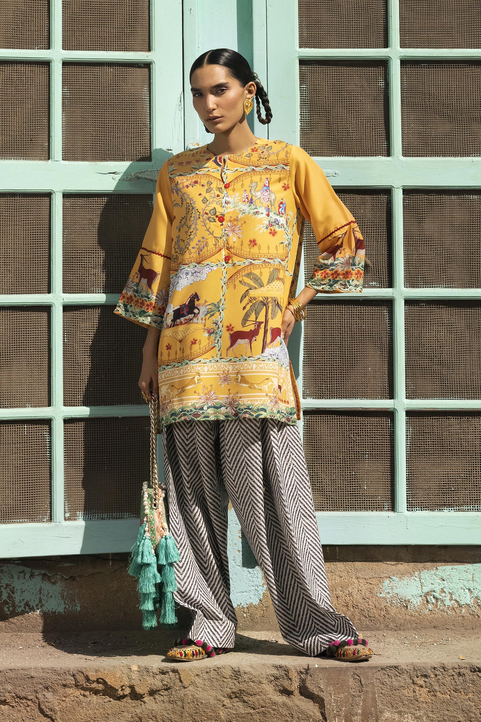 Stitched Printed Viscose Shirt + Shalwar - SS26BSP118P2T