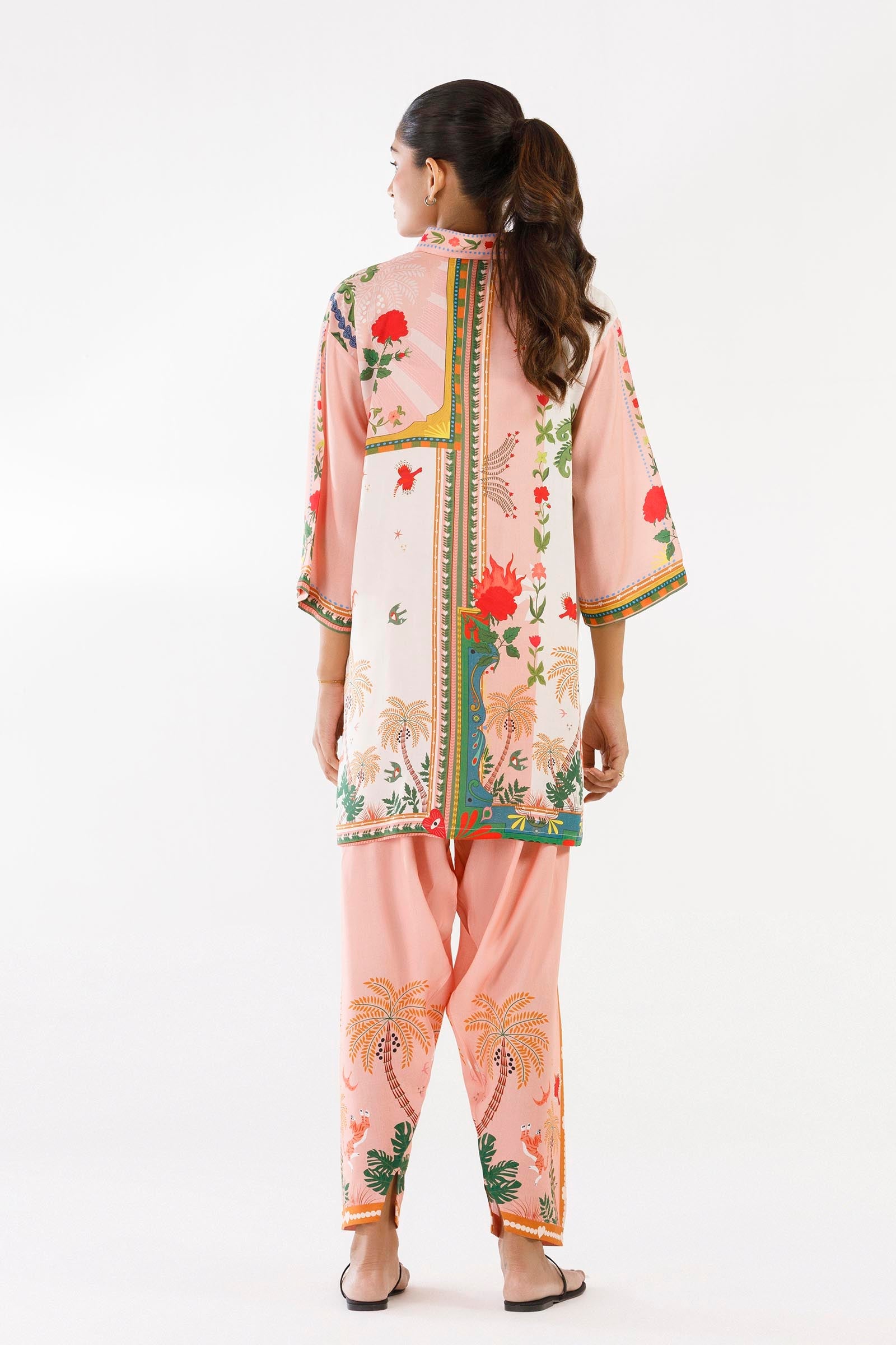 Stitched Printed Linen Shirt + Shalwar - SS26BSP129P2T