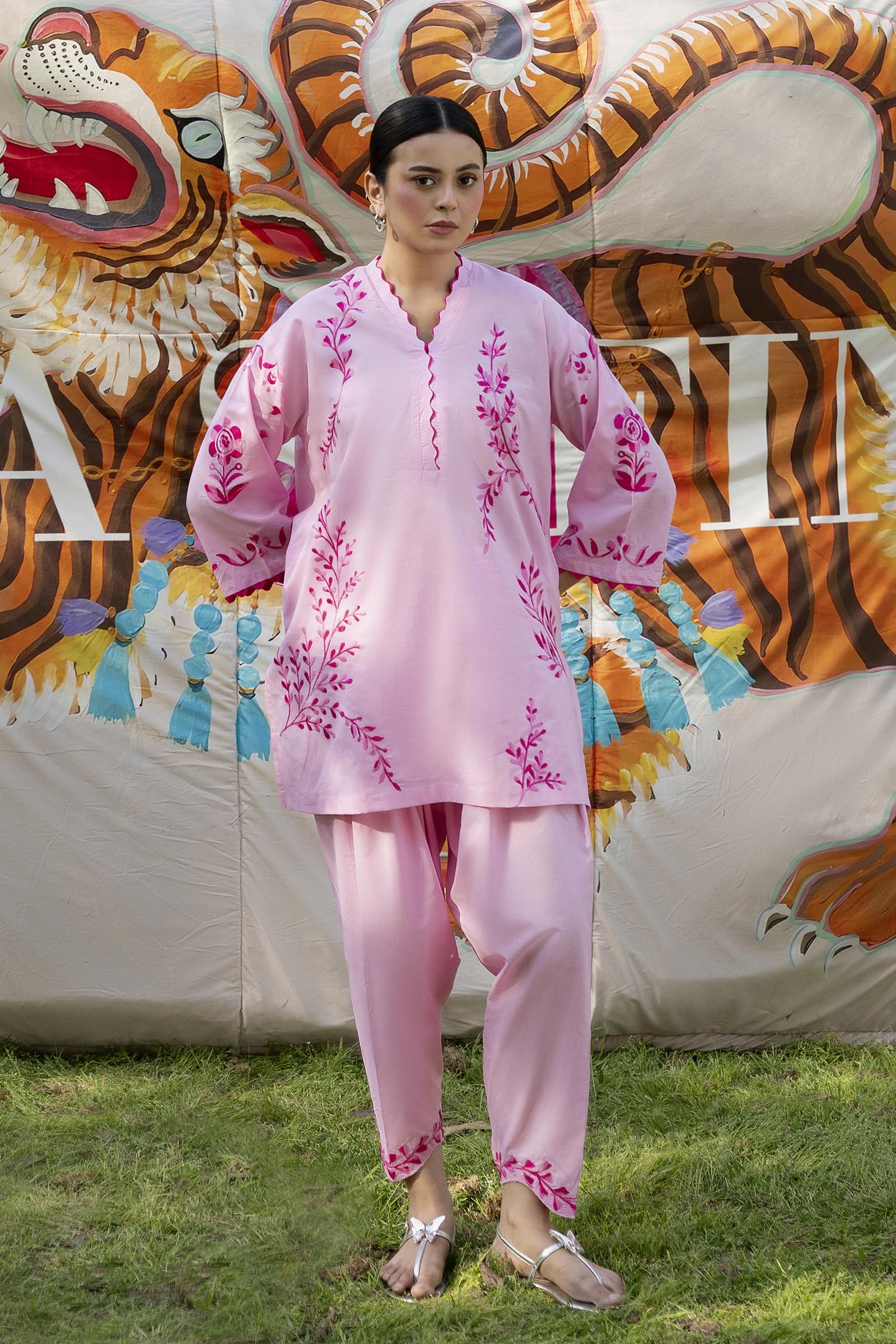 Stitched Embroidered Lawn Shirt + Shalwar - SS26ESE306P2T