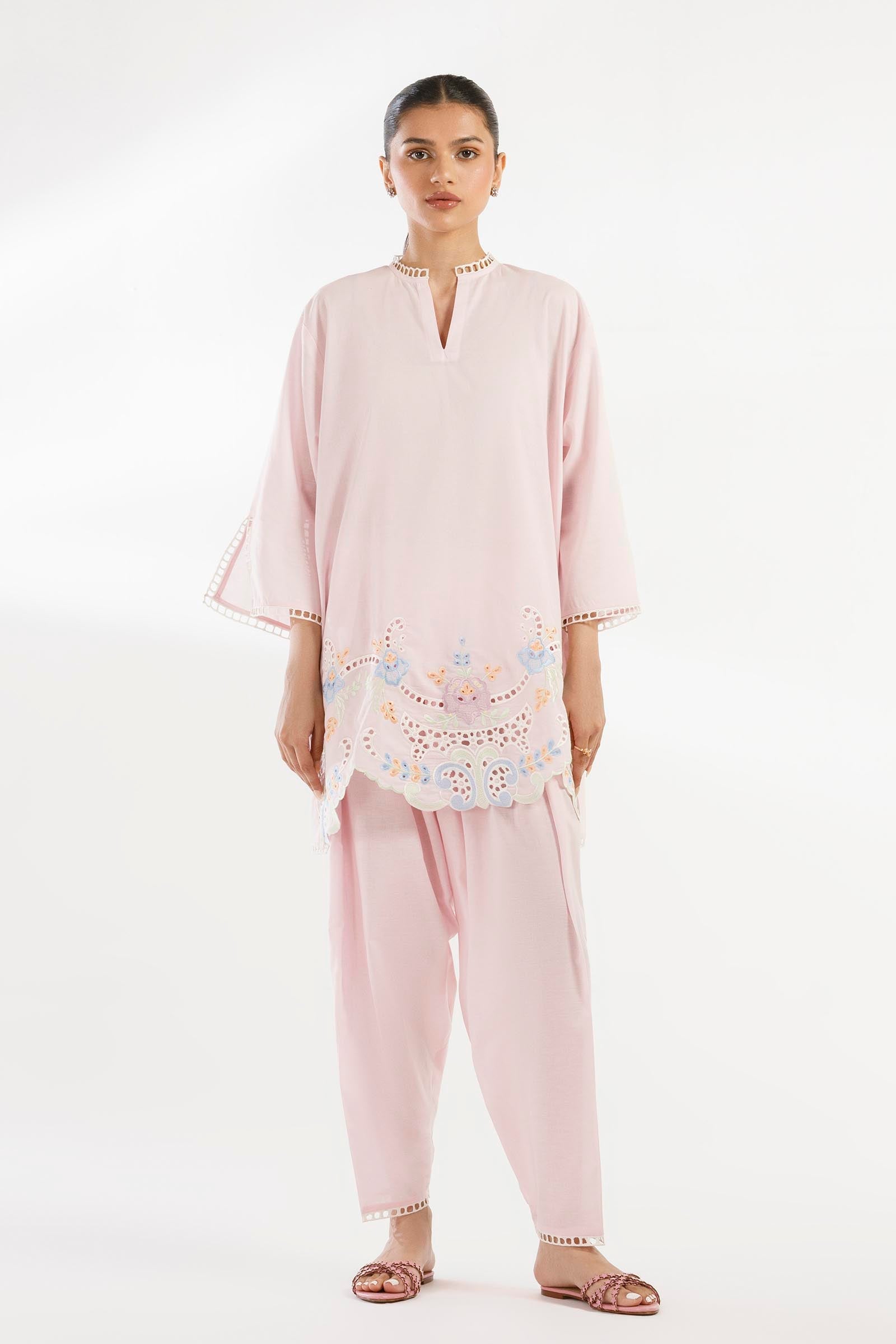Stitched Embroidered Lawn Shirt+ Shalwar - SS26ESE315P2T