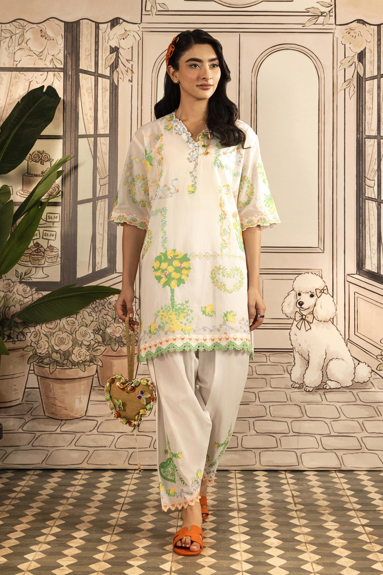Stitched Embroidered Lawn Shirt+ Shalwar - SS26SM054P2T