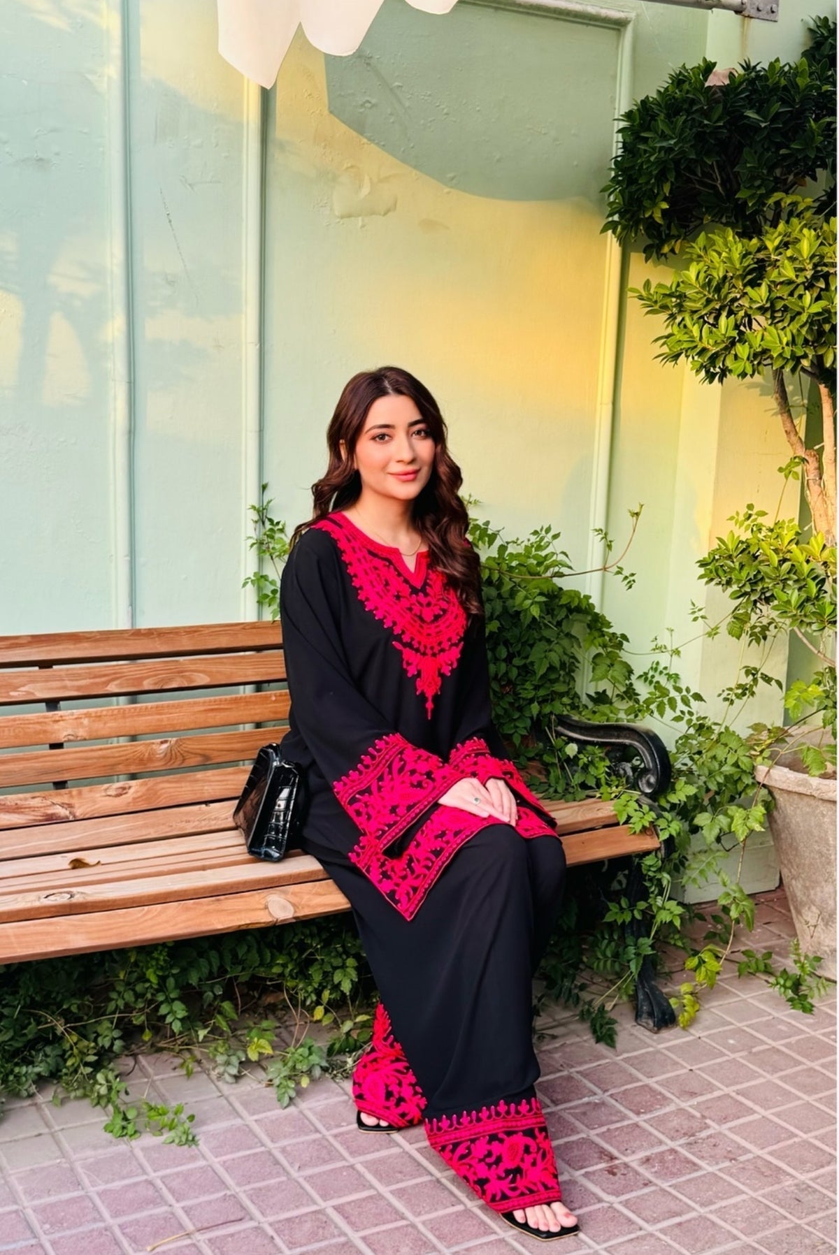 PINK EMBROIDERED SET WITH FARSHI SALWAR