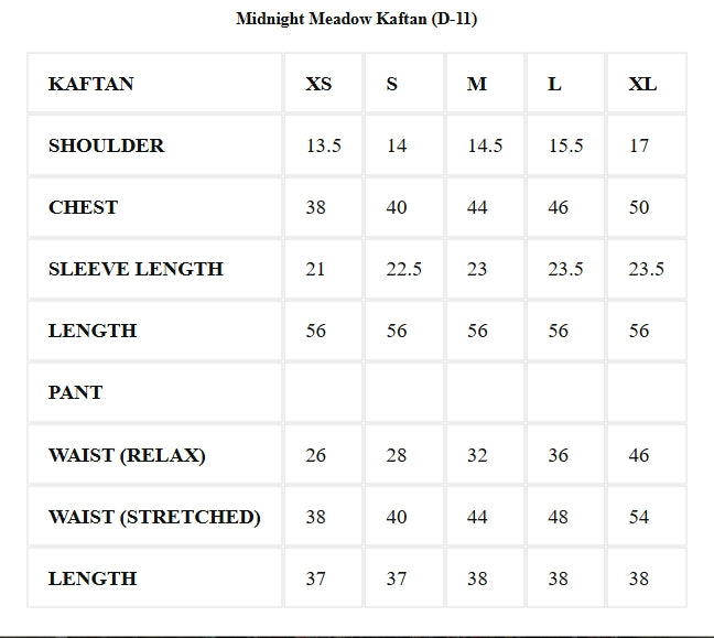 Midnight Meadow Kaftan (D-11)