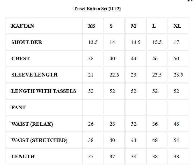 Tassel Kaftan Set (D-12)