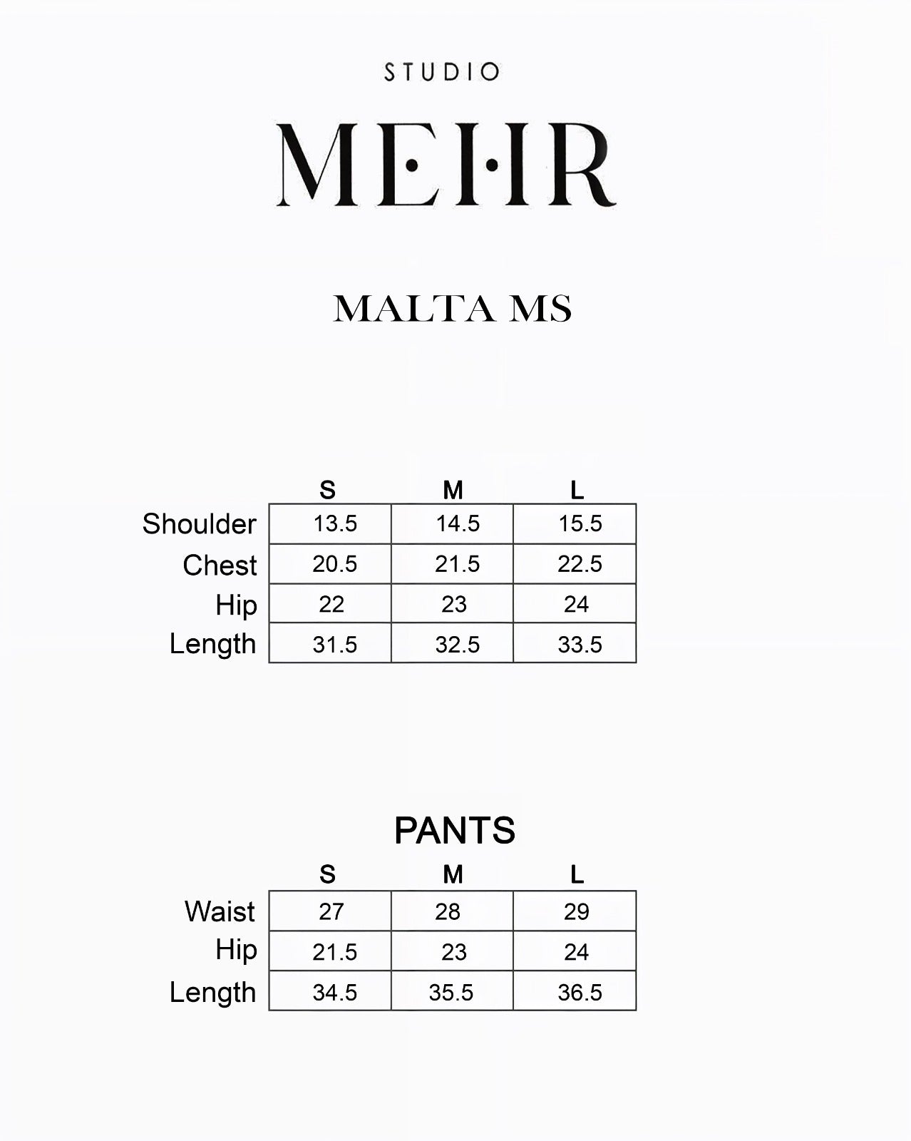 STUDIO MEHR MALTA MATCHING SET