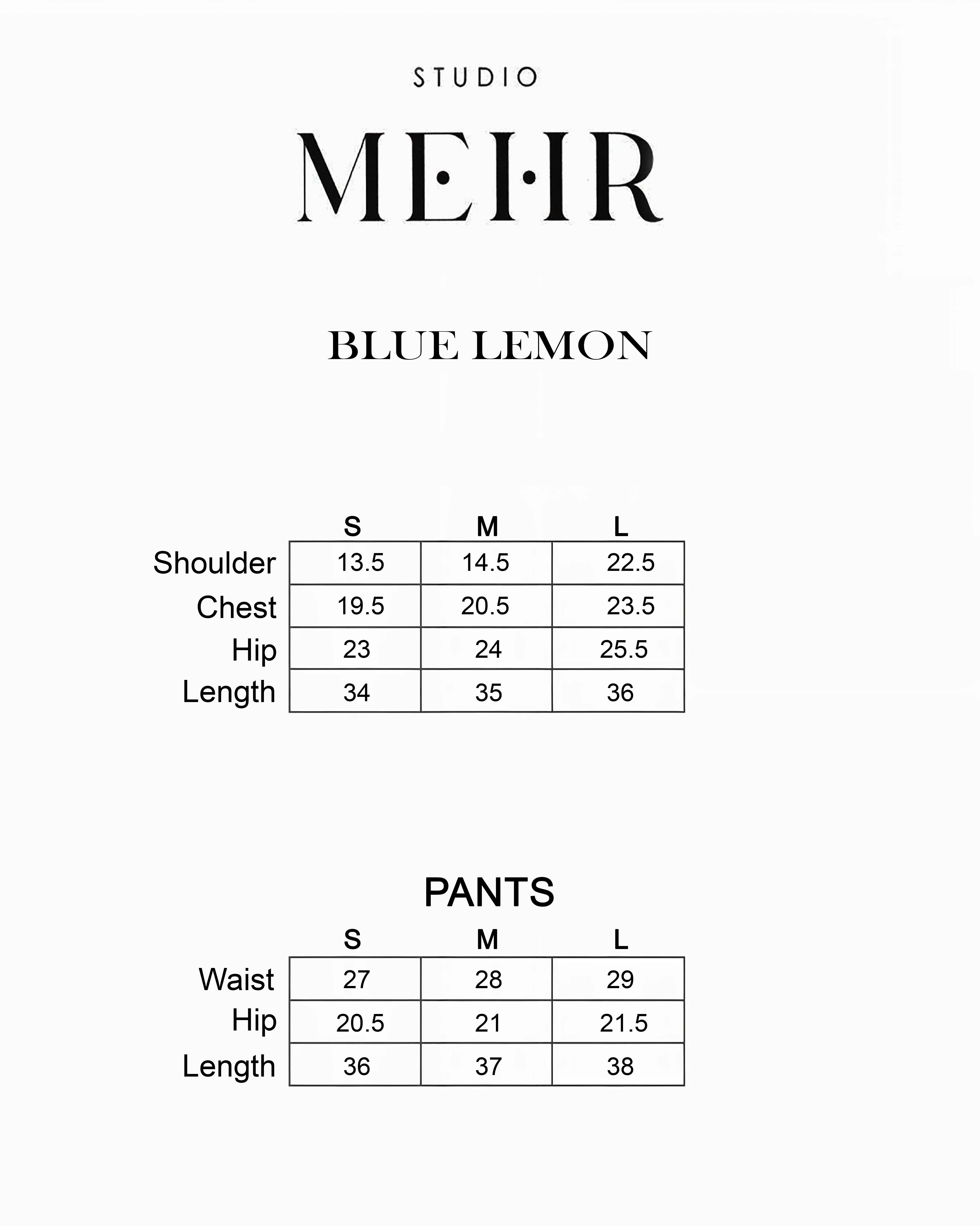 BLUE LEMON MATCHING SET