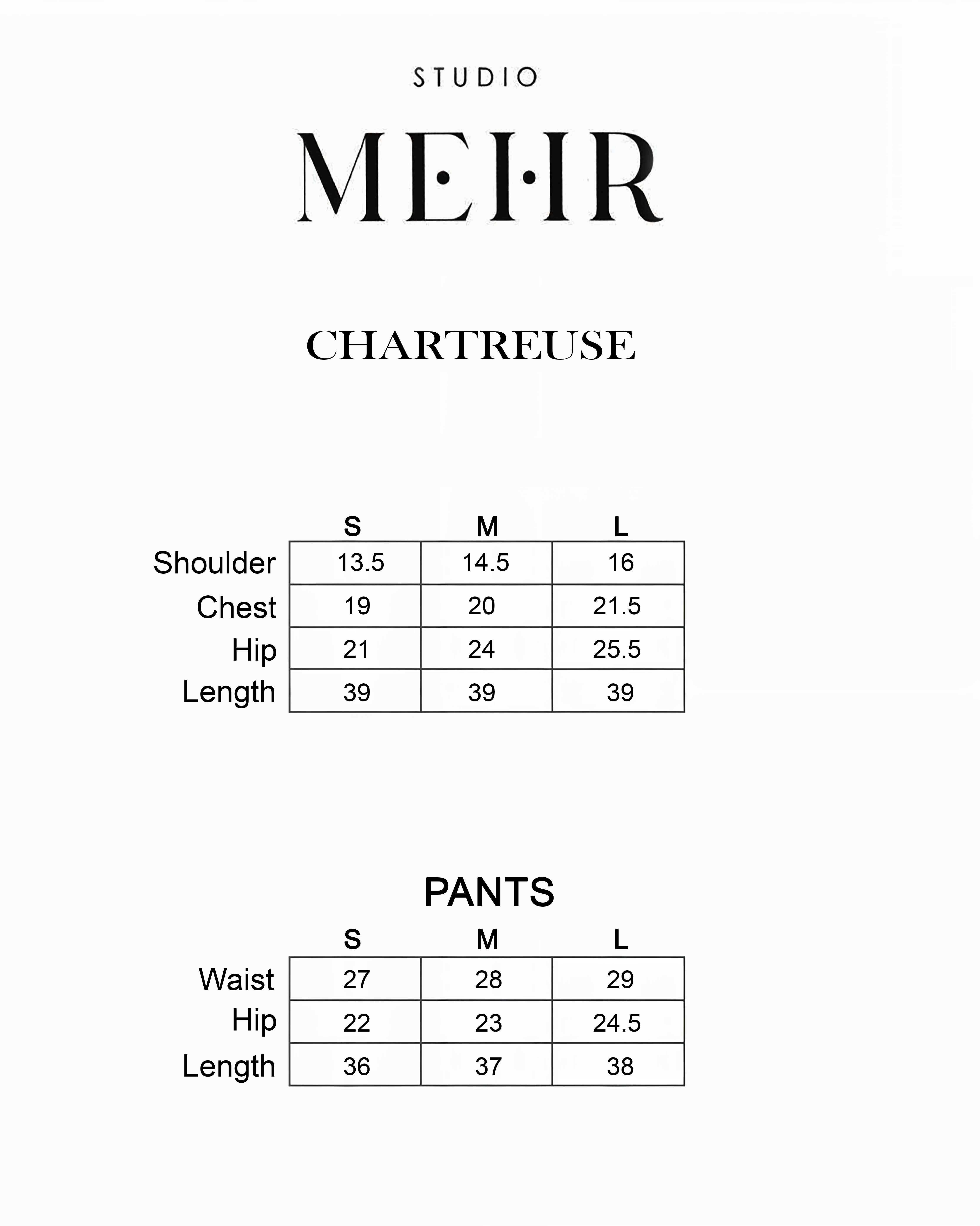 CHARTREUSE MATCHING SET