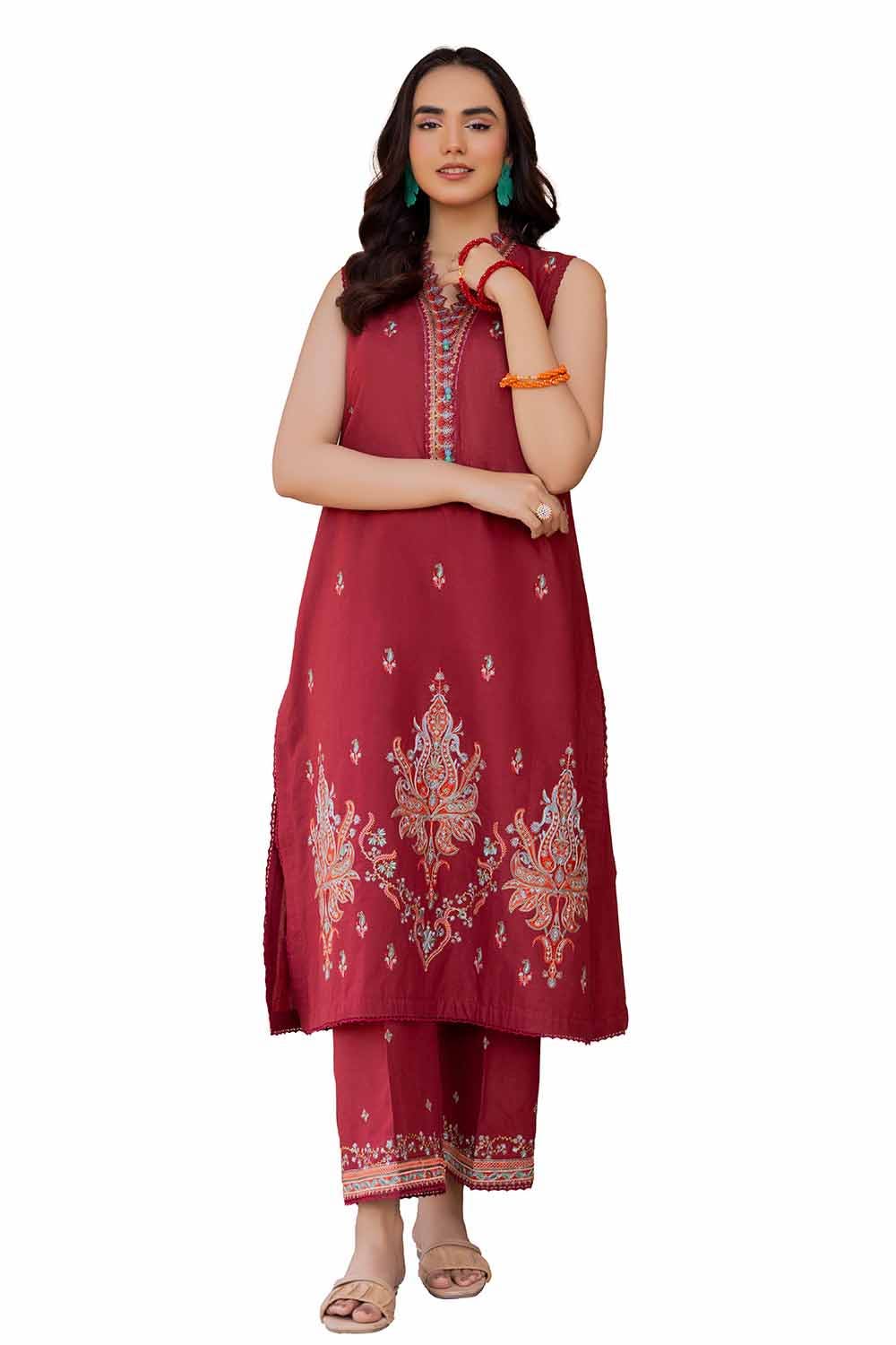 2PC Unstitched Embroidered Lawn Suit