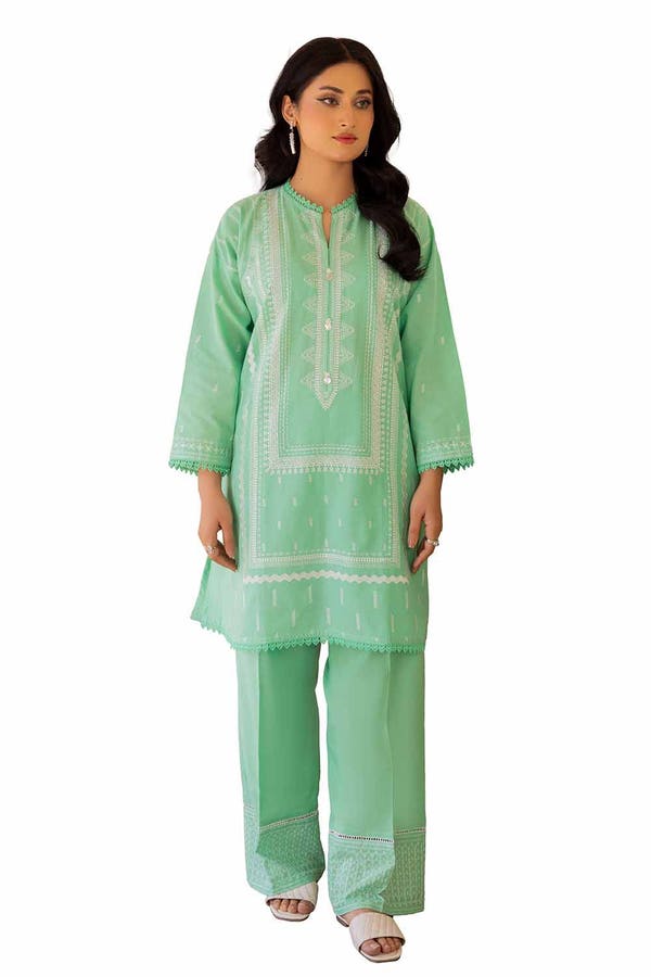 2PC Unstitched Embroidered Lawn Suit