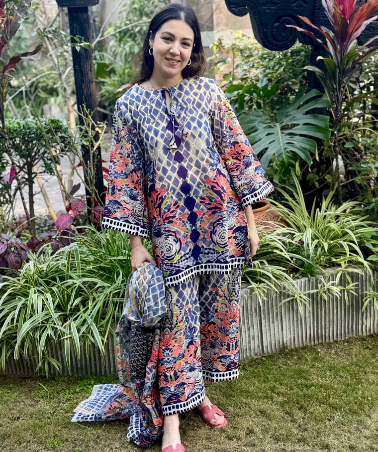 BLUE CORAL WAVE - UNSTITCHED