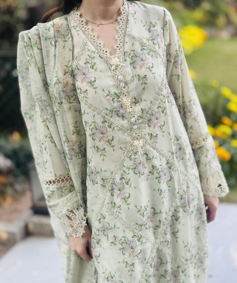 MINTY FLOWER POWER - UNSTITCHED