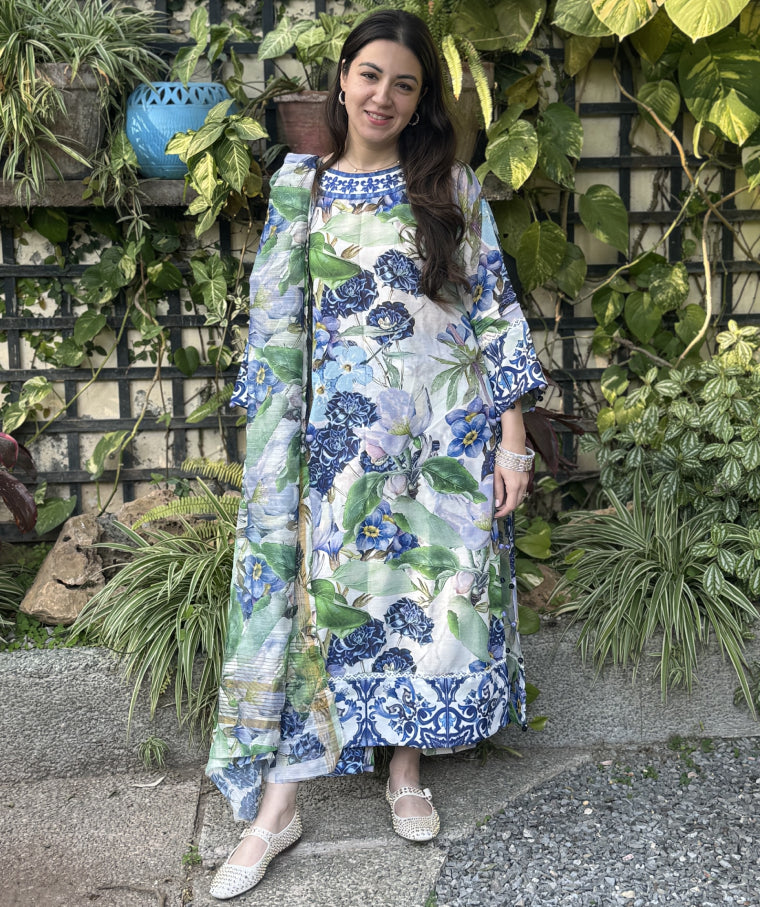 ROYAL BLUE LAVENDER LUXURY - UNSTITCHED