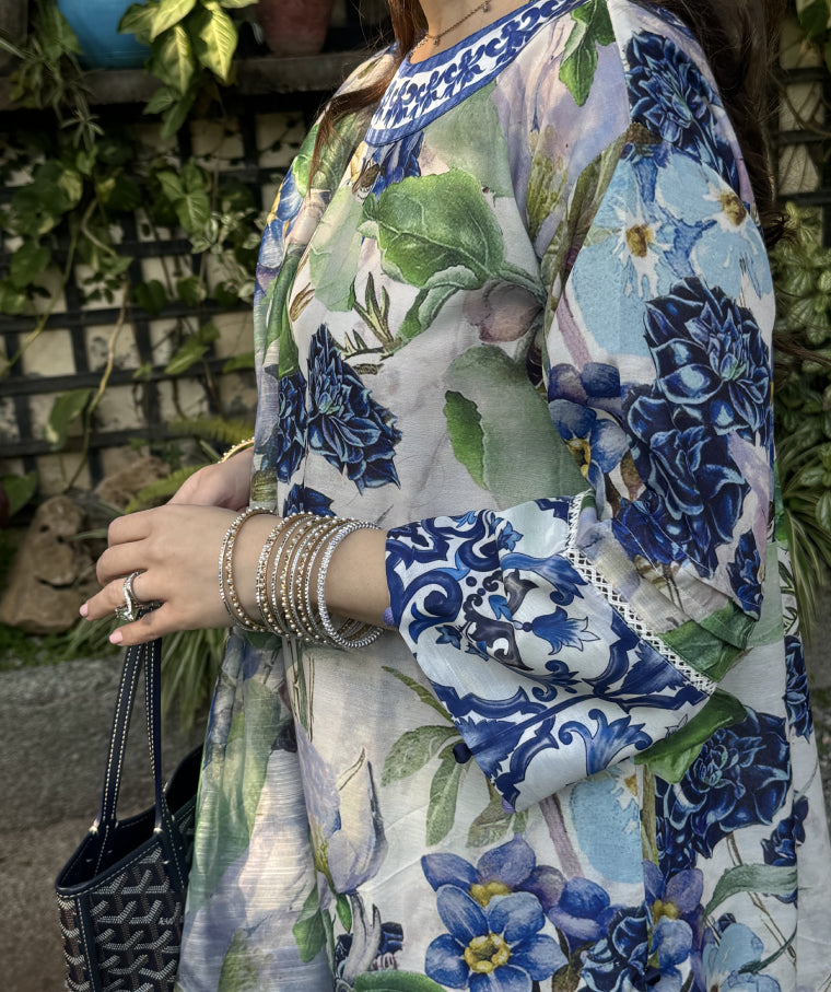 ROYAL BLUE LAVENDER LUXURY - UNSTITCHED