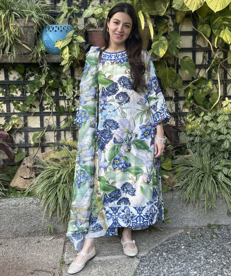 ROYAL BLUE LAVENDER LUXURY - UNSTITCHED